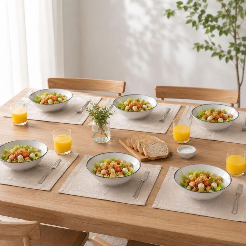 Conjunto De Tigelas Canyon 665 Ml Porcelana Resistente A Micro-ondas Cozinha Branco Tramontina - imagem 3
