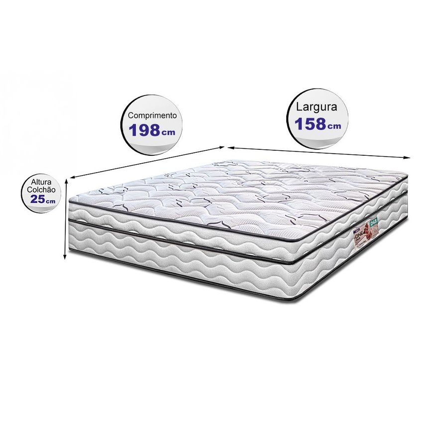 Colchão Queen Moderne 158x198x25 One Face Espuma D45 Branco Cama Inbox - imagem 3