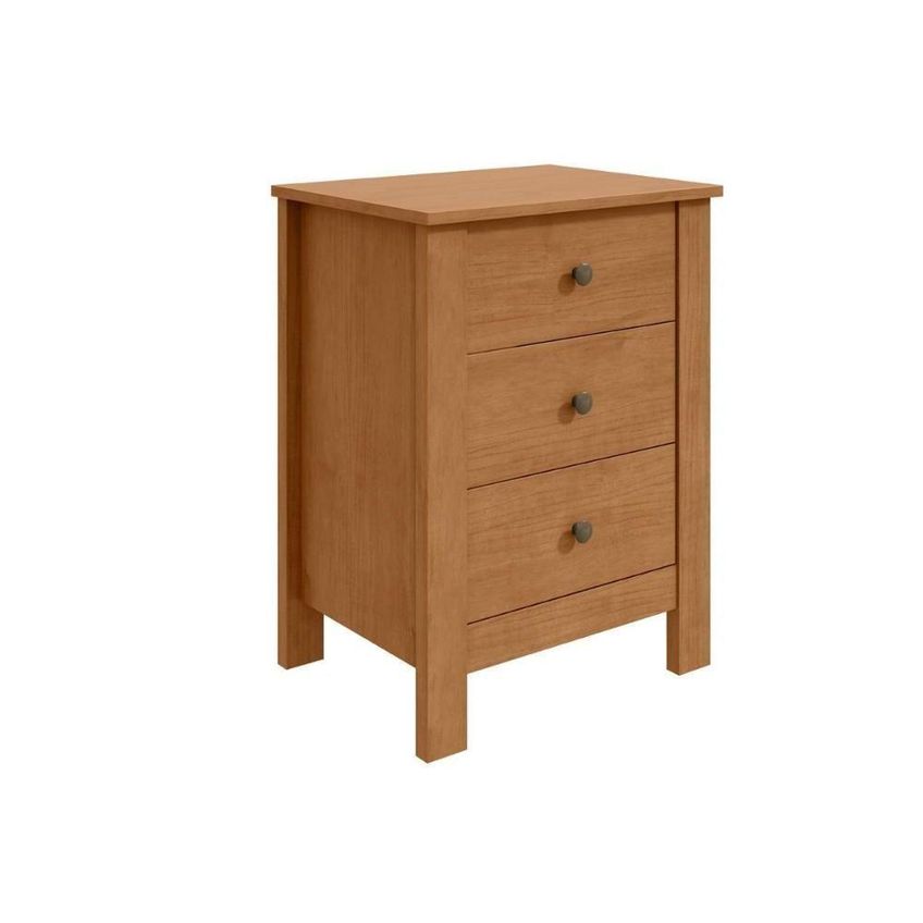 Mesa De Cabeceira Maggiore 3 Gavetas MDF-MDP Clássico Amêndoa Lopas - imagem 5