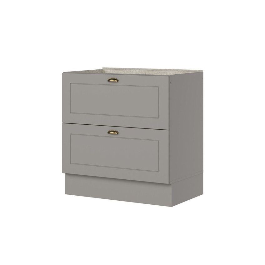 Balcão Amy Casa 812 2 Gavetas MDF 80cm Cinza Para Cozinha Casa 812 - imagem 2