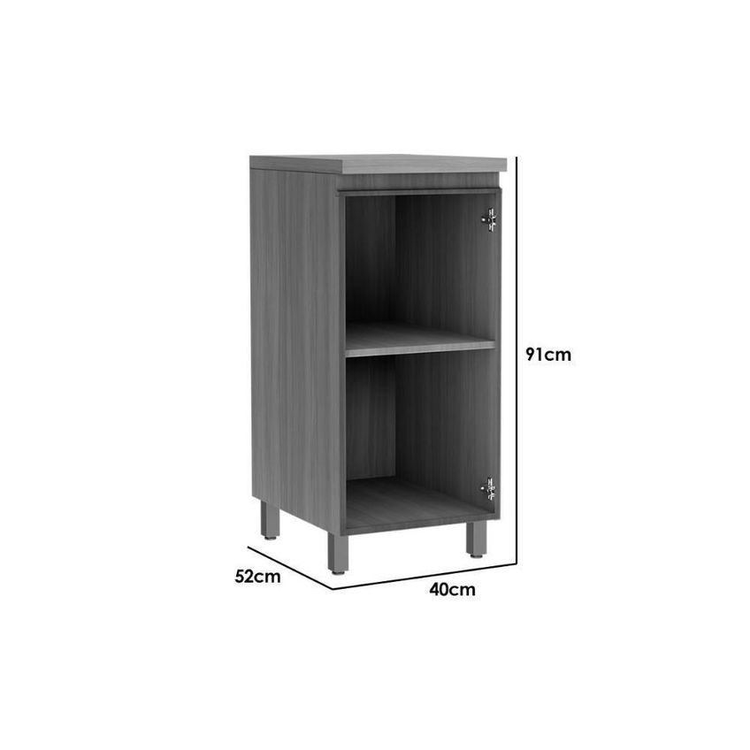 Balcão Cozinha Rainha 1 Porta Sem Gavetas MDF 40cm Nature Greige Nesher - imagem 2
