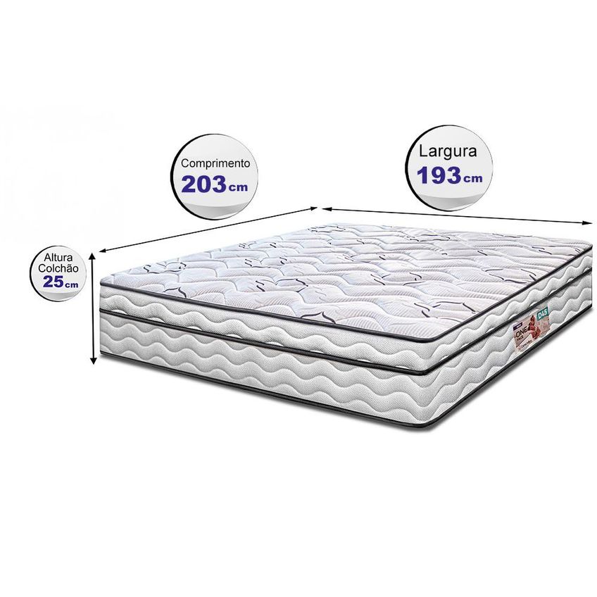 Colchão King Moderne 193x203x25 One Face Espuma D45 Branco Cama Inbox - imagem 3