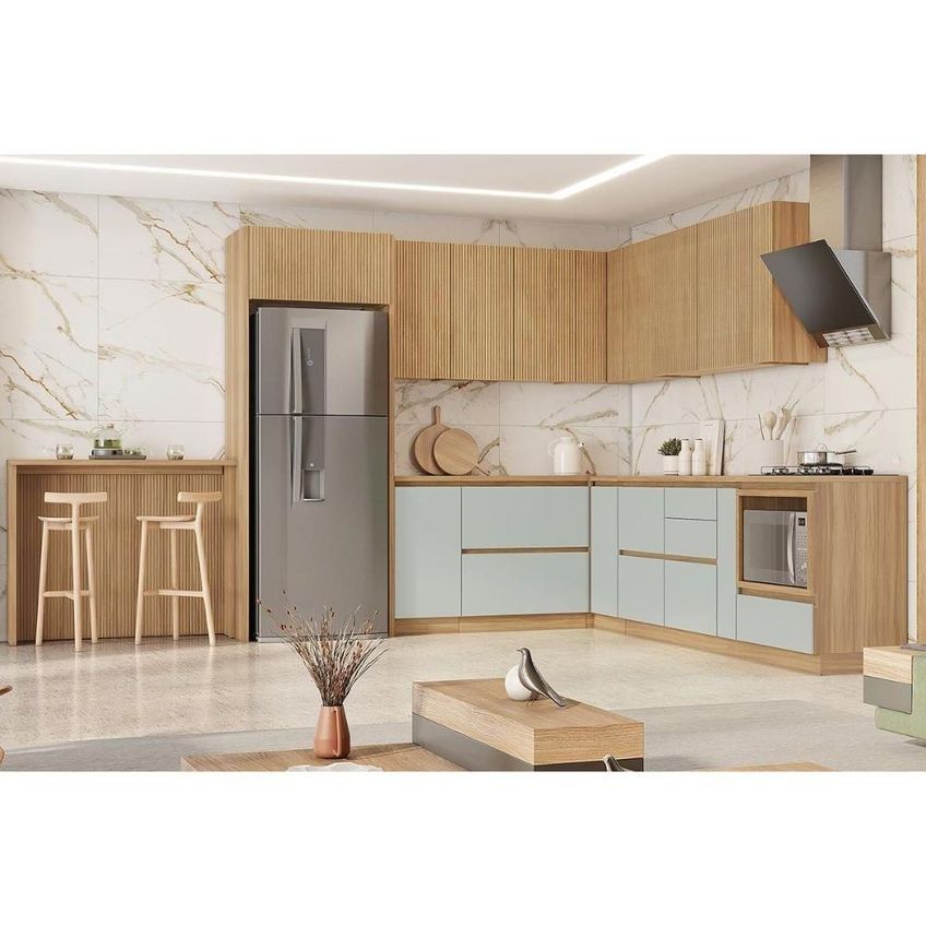 Balcão Cozinha Rainha 1 Porta Sem Gavetas MDF 40cm Nature Greige Nesher - imagem 4