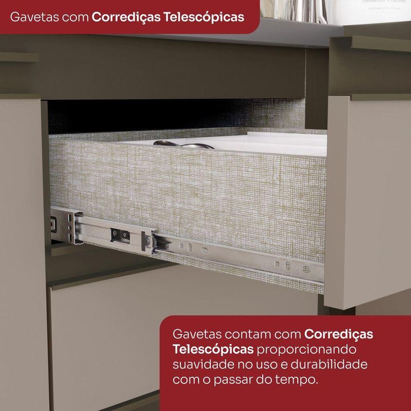 Cozinha Compacta Lora 8 Portas 2 Prateleiras MDF Duna Cristal Casa 812 - imagem 2