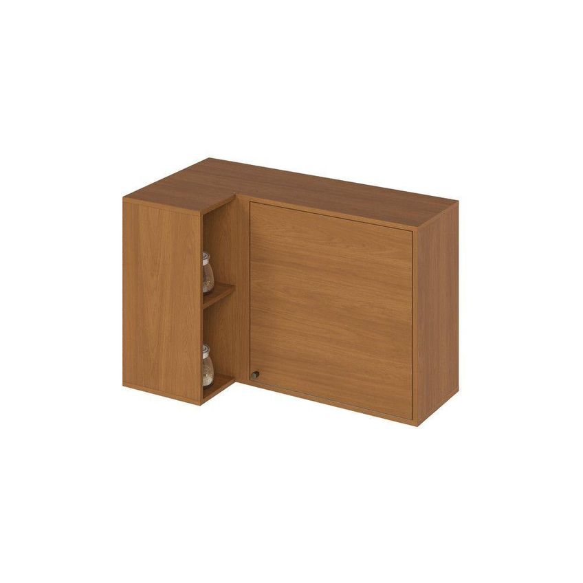 Aéreo De Canto Reto Para Cozinha Venaly 1 Porta Nicho Decorativo MDF-MDP 95cm Marrom Móveis Henn - imagem 5