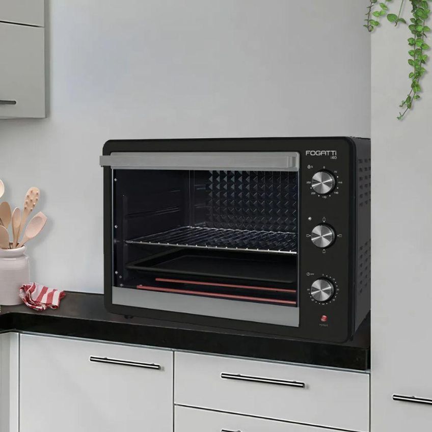 Forno Elétrico Bancada Fogatti I60 Black 60l 1800w Timer Digital Preto 220v - imagem 3