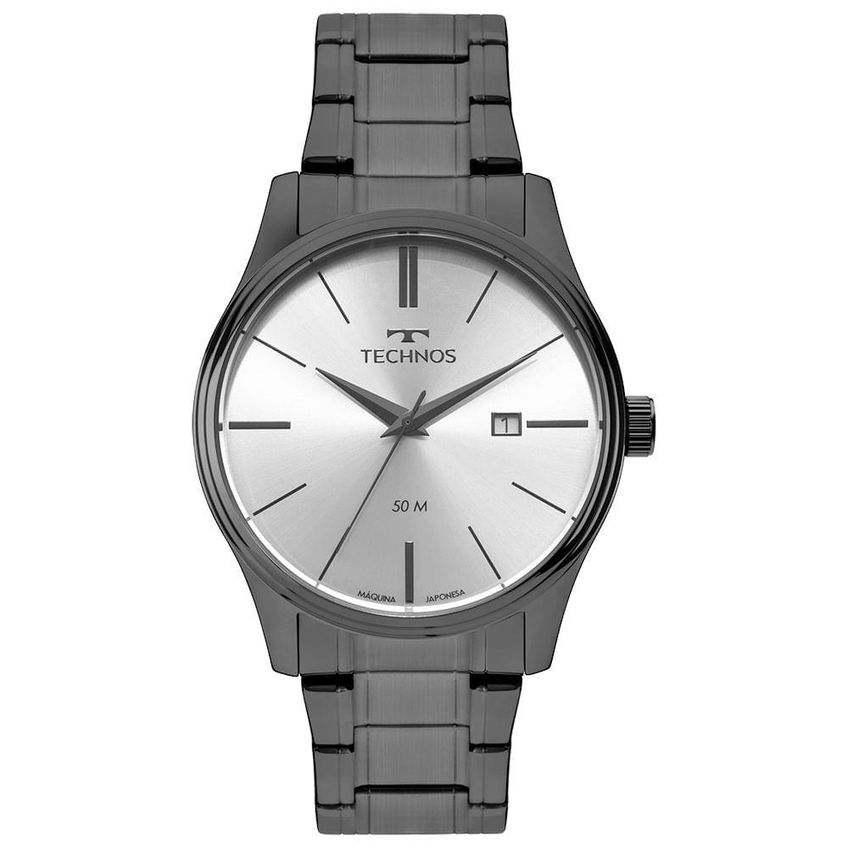 Kit Relógio Masculino Technos Steel Analógico Aço Inox Grafite - imagem 4