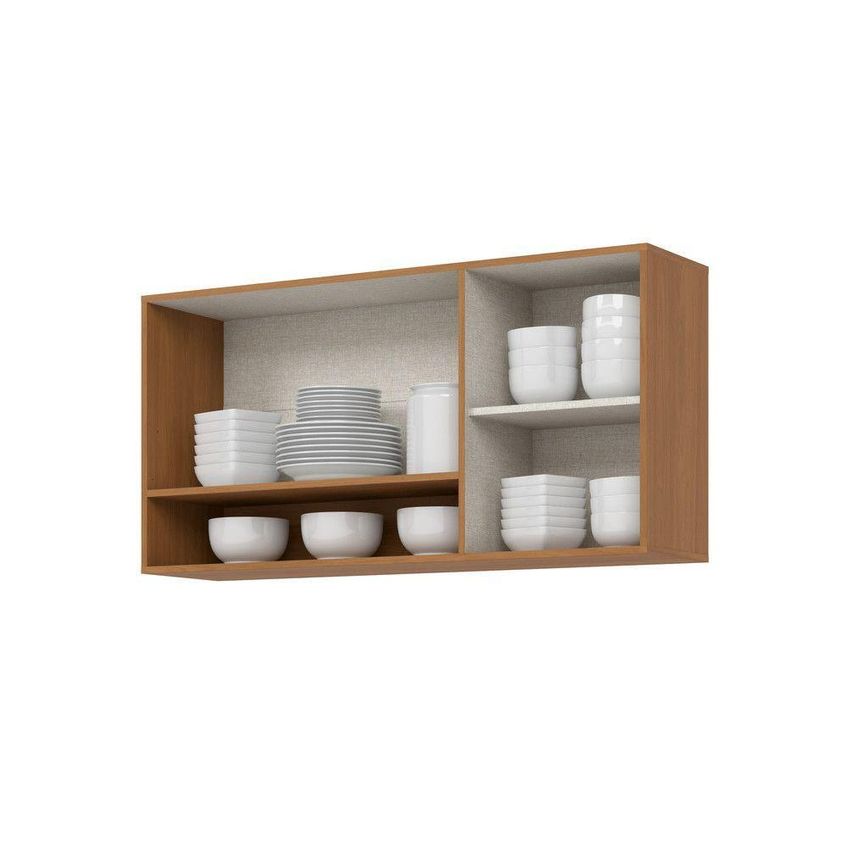 Armário Aéreo De Cozinha Venaly 2 Portas 1 Prateleira 120cm Cinamomo Móveis Henn - imagem 4