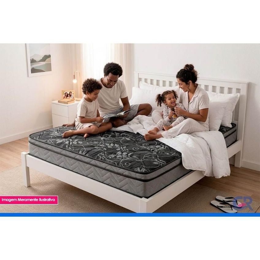 Colchão Solteiro Espuma D28 Euro Pillow Conforto Firme 88x188x17cm Preto Colchão Paropas - imagem 4