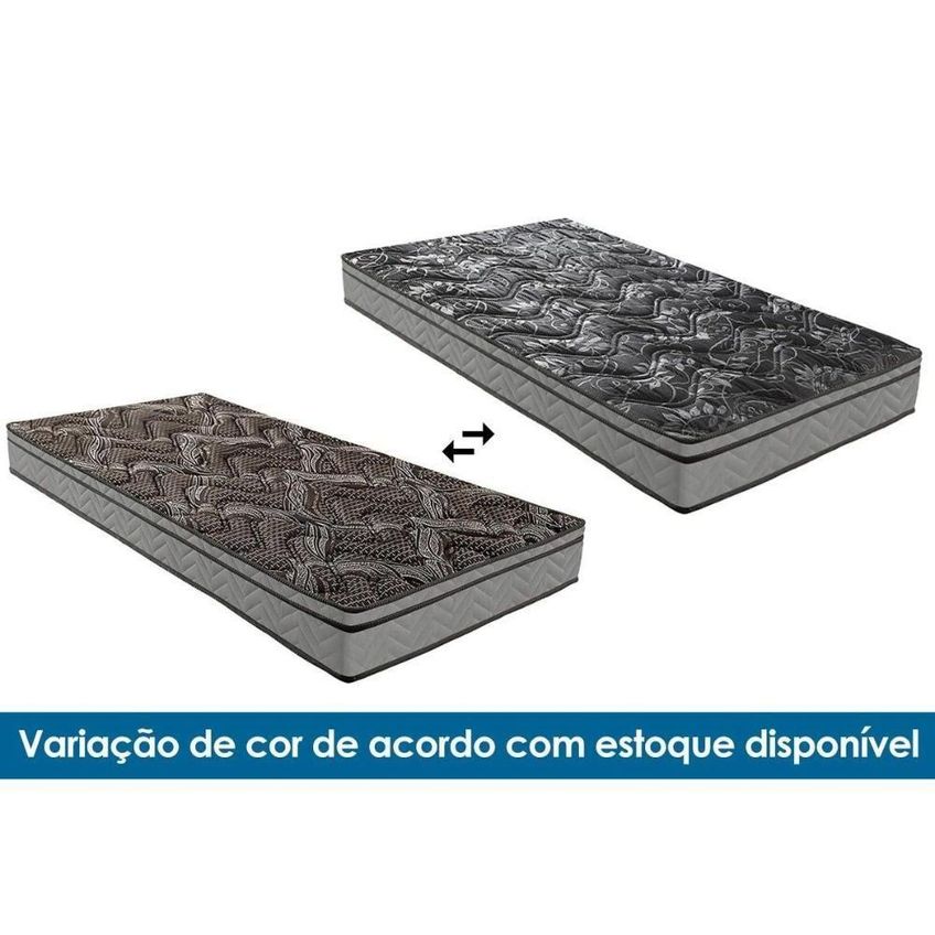 Colchão Solteiro Espuma D28 Euro Pillow Conforto Firme 88x188x17cm Preto Colchão Paropas - imagem 5