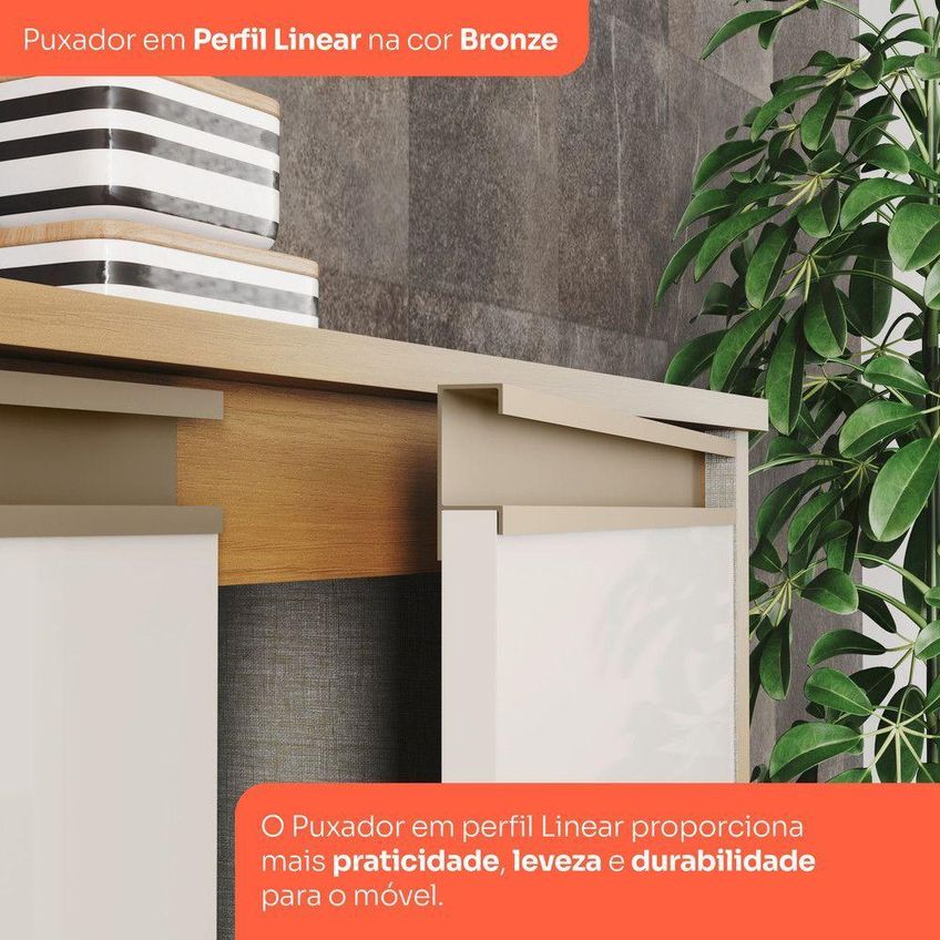 Balcão De Cozinha Venaly 2 Portas 80cm Cinamomo Off White Móveis Henn - imagem 3