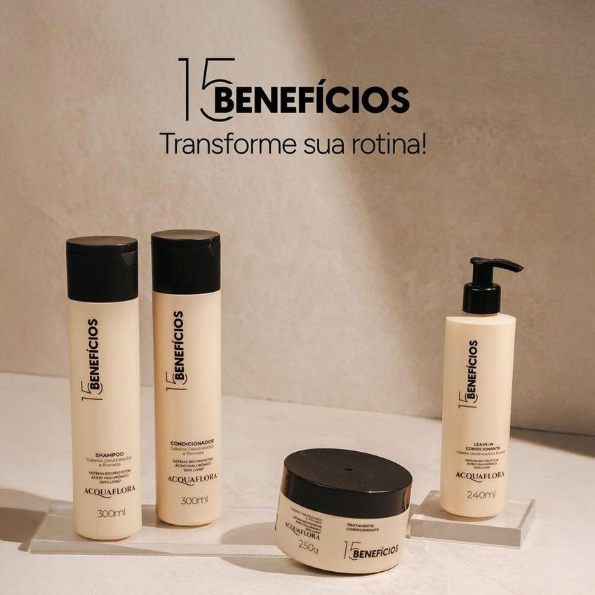 Máscara Capilar 15 Benefícios Hidratação Profunda Multicolorido Acquaflora 250g - imagem 4
