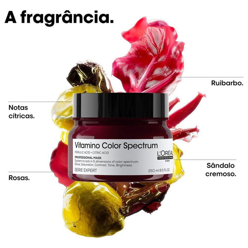 Máscara Capilar Vitamino Color Spectrum Cor Viva Brilho Espelhado 250ml L'Oréal Paris - imagem 4
