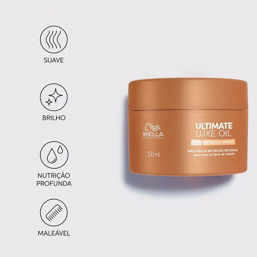 Máscara Capilar Ultimate Luxe Oil Nutrição Profunda 500ml Wella - imagem 4
