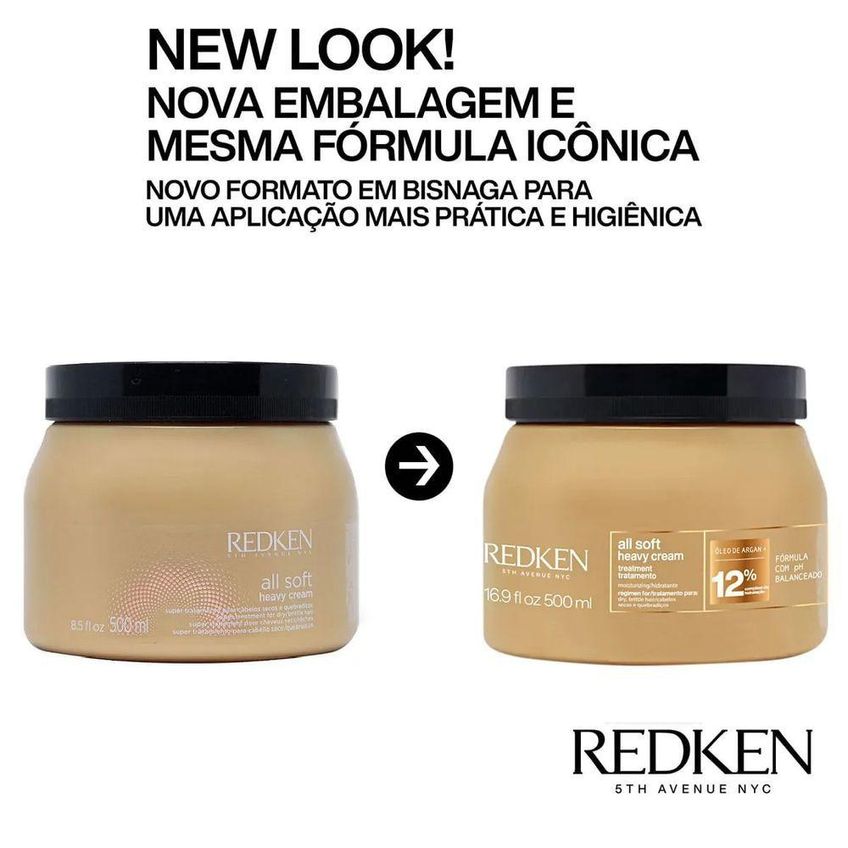 Kit De Tratamento Capilar All Soft Hidratação Profunda Transparente Redken 1l 500ml 150ml - imagem 4