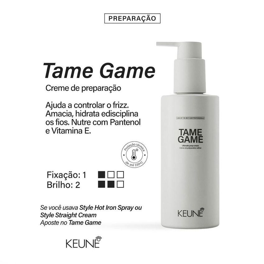 Creme Modelador Keune Tame Game Hidratação E Controle De Frizz 230c 200ml - imagem 3