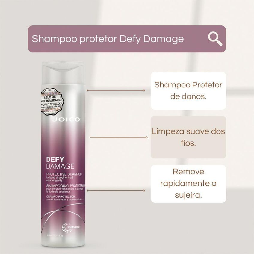 Kit De Tratamento Capilar Defy Damage Proteção Da Cor Shampoo 300ml Máscara 150ml Leave-in 100ml - imagem 3