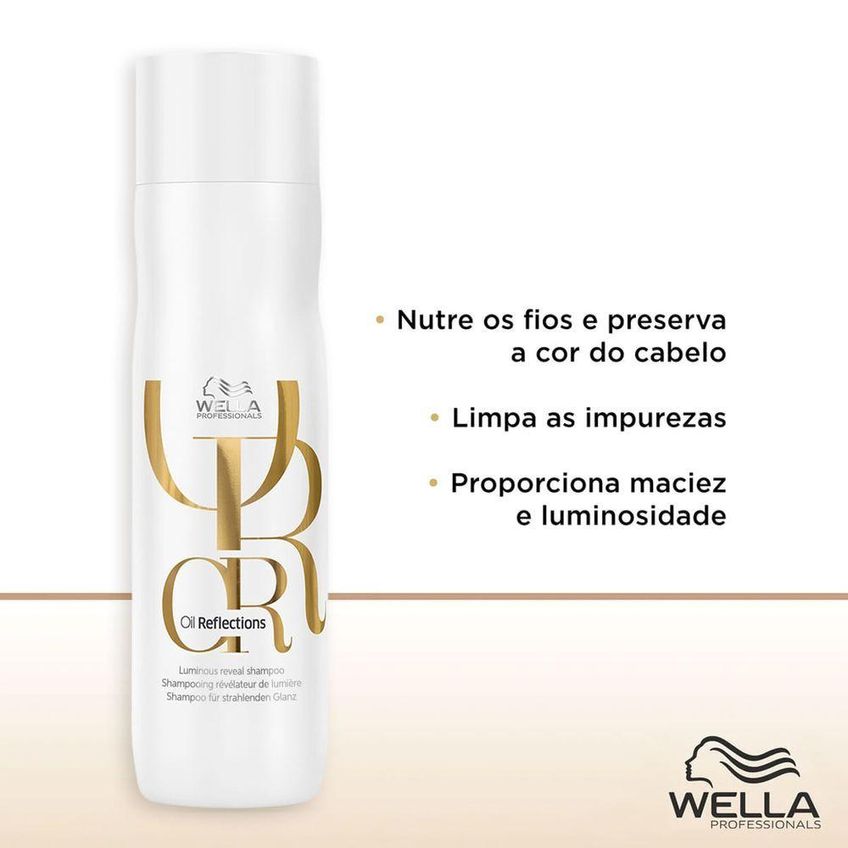 Kit De Tratamento Capilar Oil Reflections Home Care Plus Shampoo Condicionador Máscara Wella - imagem 2