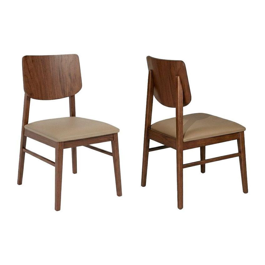 Conjunto De Mesa Com 4 Cadeiras 4 Lugares Tampo Em Madeira Encosto Em Courino 80cm Ágape - imagem 3