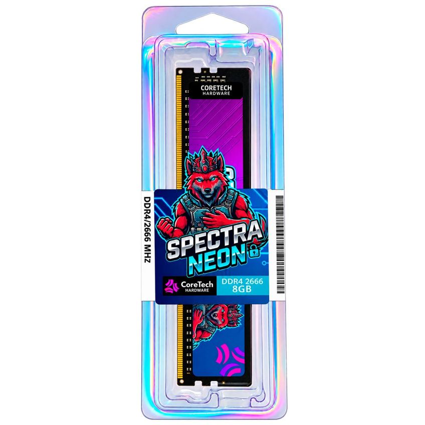 Memória Ram Coretech Spectra Neon 8gb (1x 8gb) Ddr4 2666mhz Pc4-21300 Cl16 Ctd426 - imagem 5