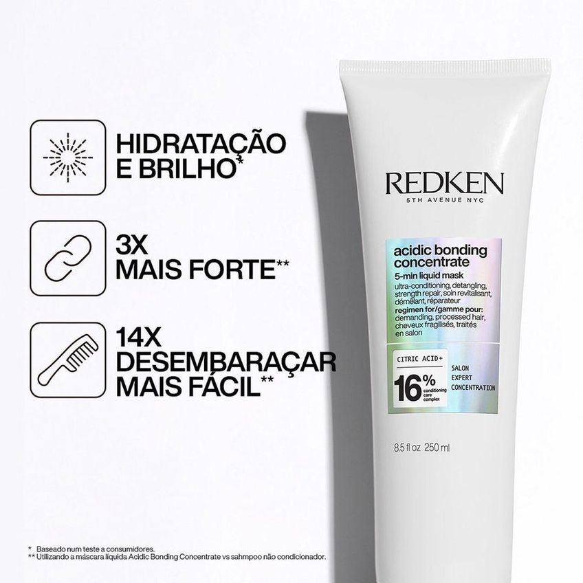 Máscara Capilar Acidic Bonding Concentrate Ultra Condicionante Multicolorido Redken 250ml - imagem 2