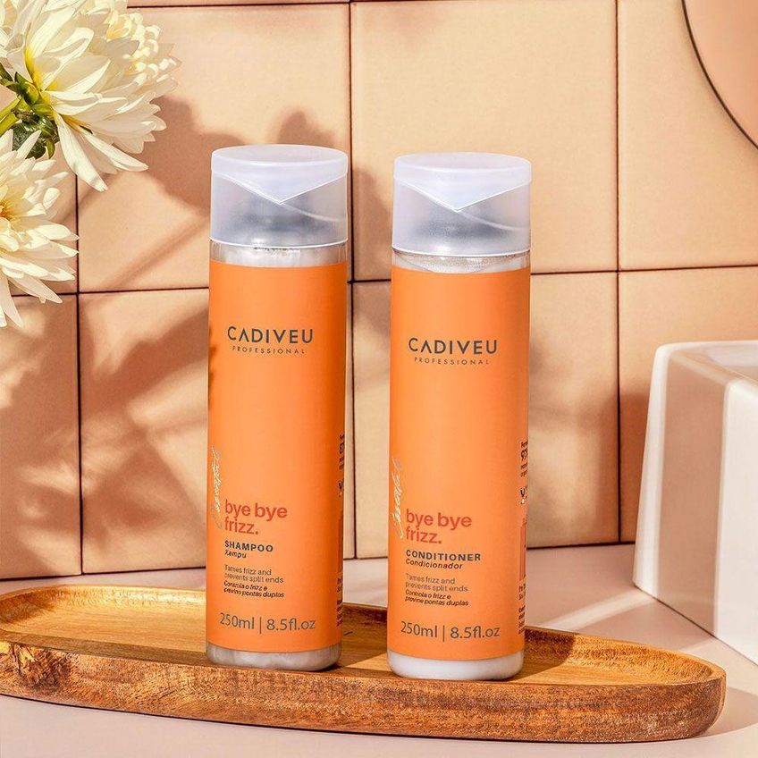 Kit De Tratamento Capilar Bye Frizz Home Care E Final Style Oil Antifrizz Cadiveu 250ml 200ml 30ml - imagem 4