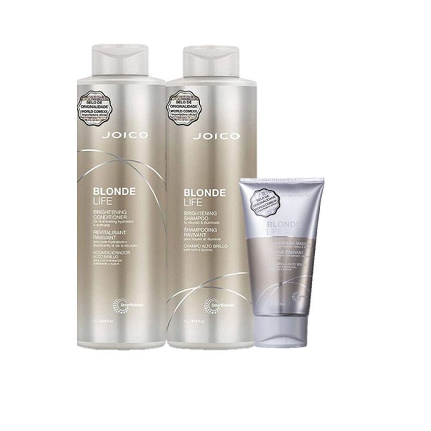 Kit De Cuidados Capilares Blonde Life Shampoo 1l Condicionador 1l Máscara 150ml Joico - imagem 4