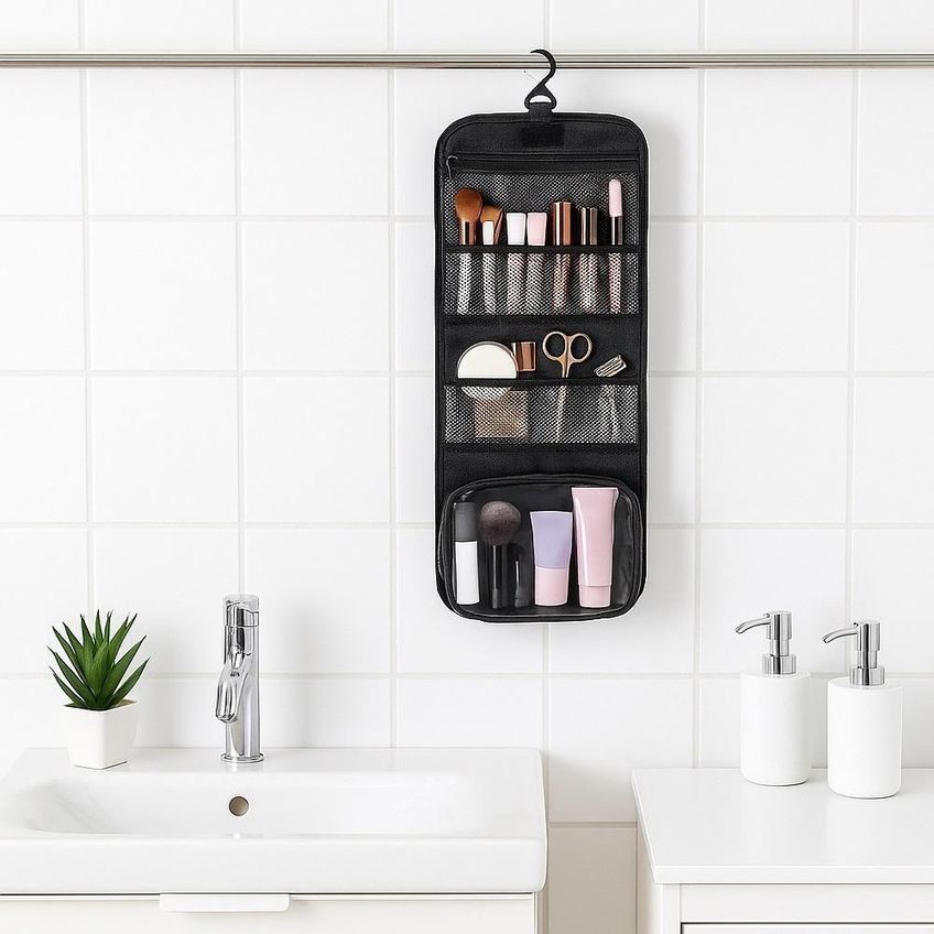 Necessaire Yeet Com Gancho Para Viagem Poliéster Bivolt Preto - imagem 2