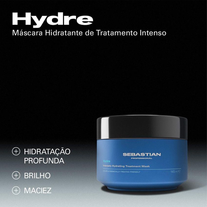 Máscara Capilar Hydre Hidratação Intensa 145ml Sebastian Professional - imagem 4