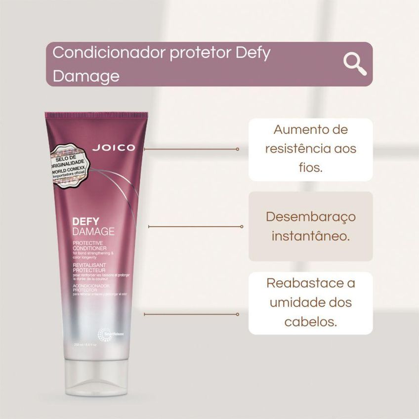 Kit De Tratamento Capilar Defy Damage Protective Duo Leave-in Proteção Contra Danos Shampoo 300ml - imagem 2