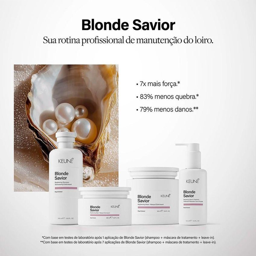 Kit Tratamento Para Loiros E Descoloridos Blonde Savior Reconstrução Shampoo E Máscara Keune - imagem 3