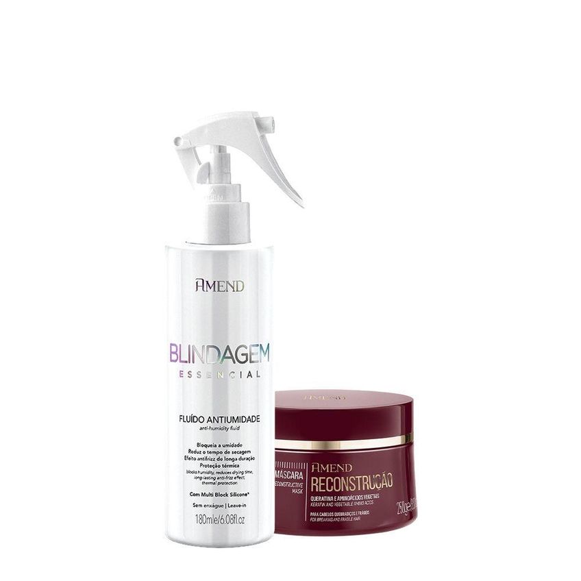 Kit De Tratamento Capilar Blindagem Essencial Fluído E Essenciais Máscara De Reconstrução 180ml - imagem 5