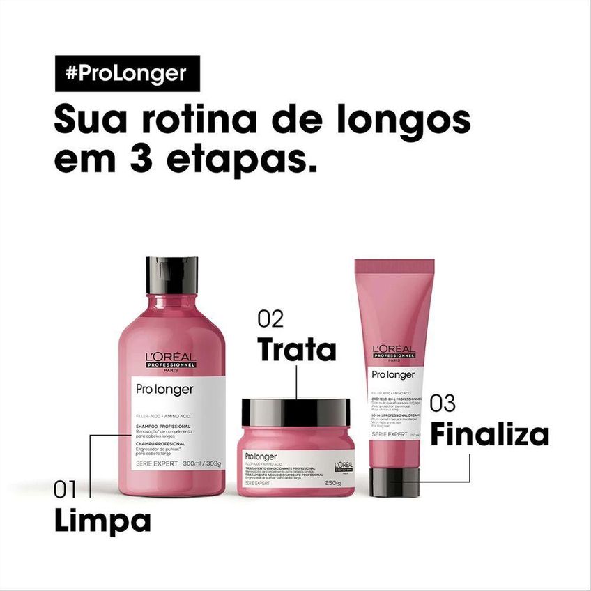 Kit De Tratamento Capilar Pro Longer Preenchimento De Pontas 250ml L'Oréal Paris - imagem 5
