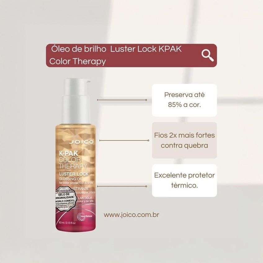 Kit De Tratamento K-pak Reconstrutor Deep Luster Shampoo 300ml Máscara 150ml Óleo 63ml Joico - imagem 4