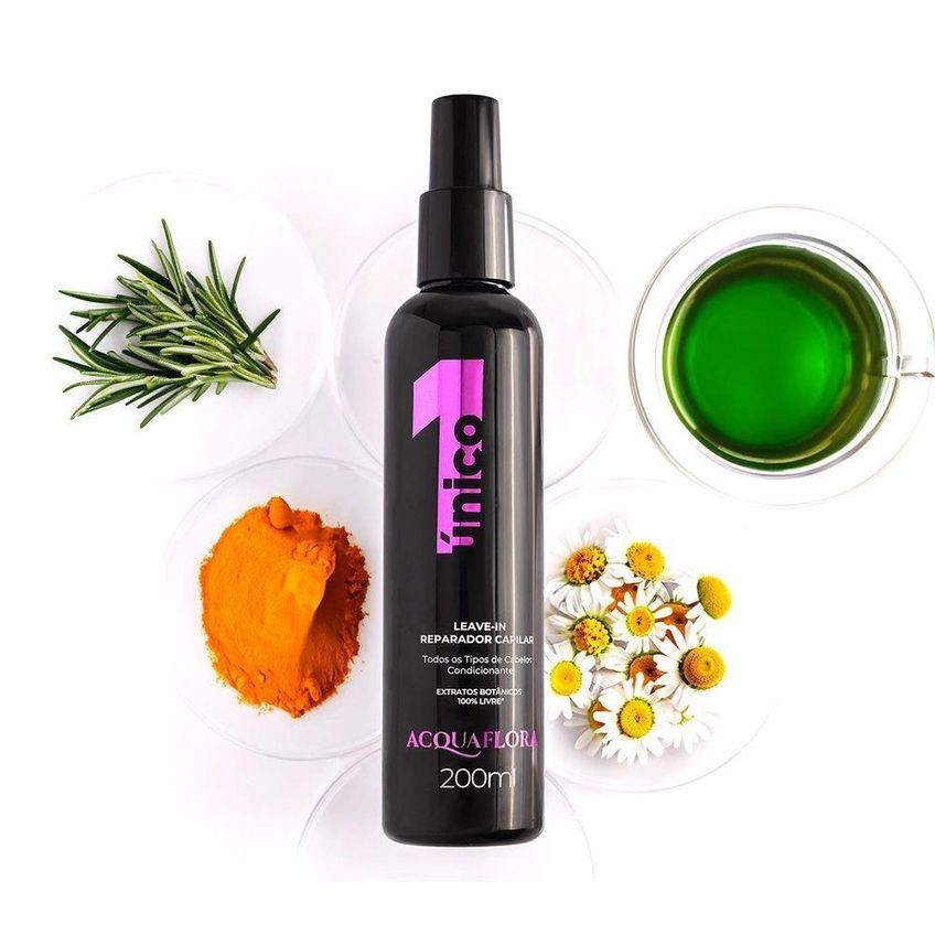 Leave-in Acquaflora Único Reparador Capilar Condicionante Multicolorido 200ml - imagem 4