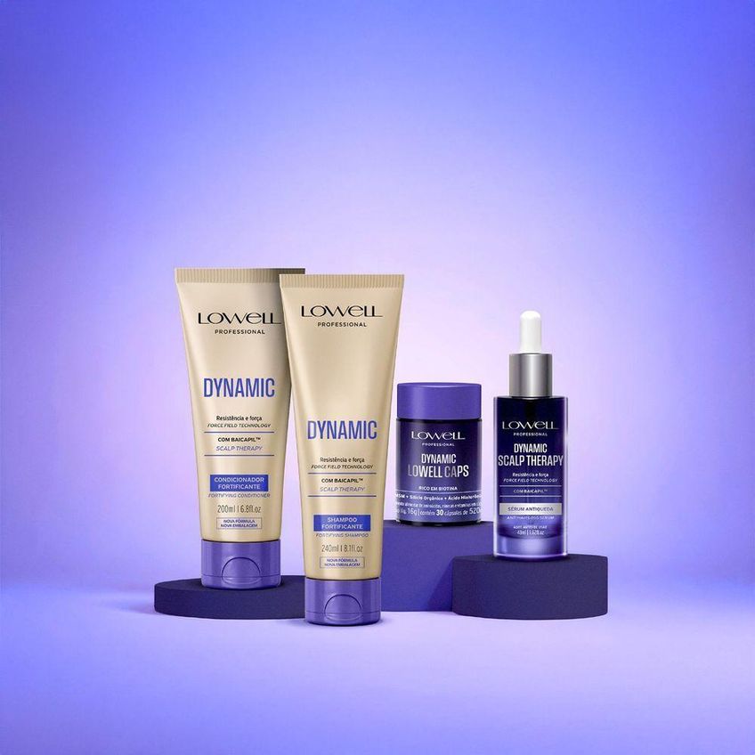 Kit Shampoo Lowell Dynamic Scalp Therapy Fortificante Limpa Profundamente 2un 240ml - imagem 2