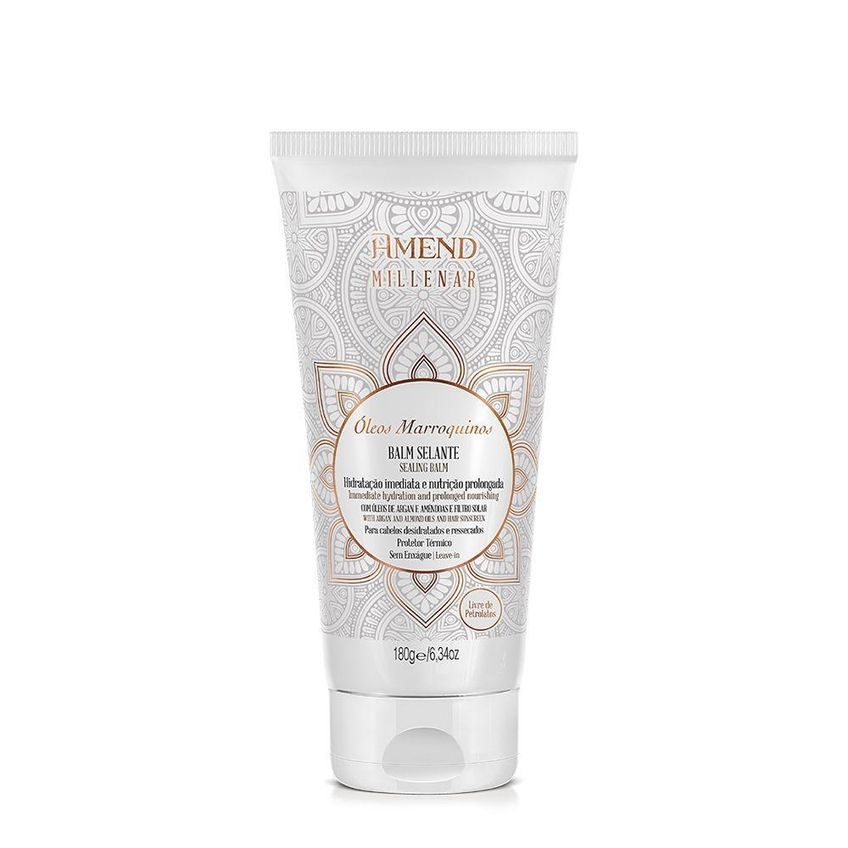 Leave-in Millenar Óleos Marroquinos Balm Selante Melhora O Pentear 180g Multicolorido Amend - imagem 4