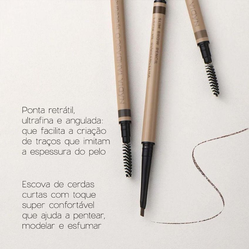 Lápis De Sobrancelha Slim Brow Pencil Com Ponta Ultrafina E Escovinha Integrada Oceane 0,07g - imagem 5