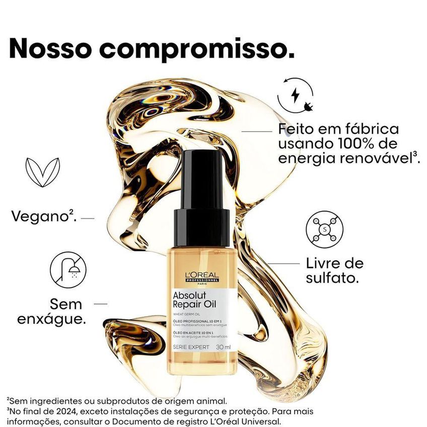 Kit De Tratamento Absolut Repair Nutrição Reparadora Óleo 30ml E Máscara 200g L'oréal Paris - imagem 4
