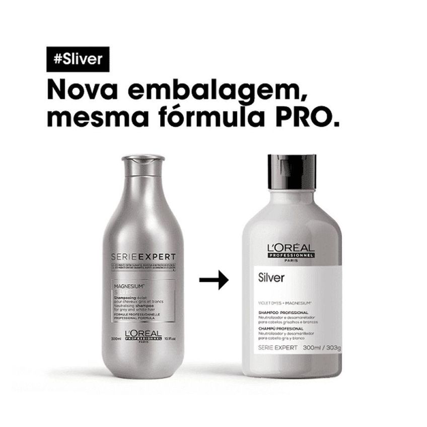 Shampoo Expert Silver Para Cabelos Grisalhos 300ml L'oréal Paris - imagem 2