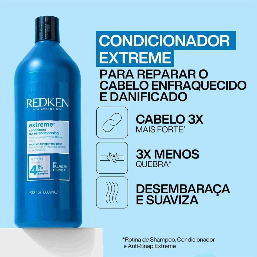 Kit De Tratamento Extreme Salon Reparação E Fortalecimento 1L E 1L Redken - imagem 3