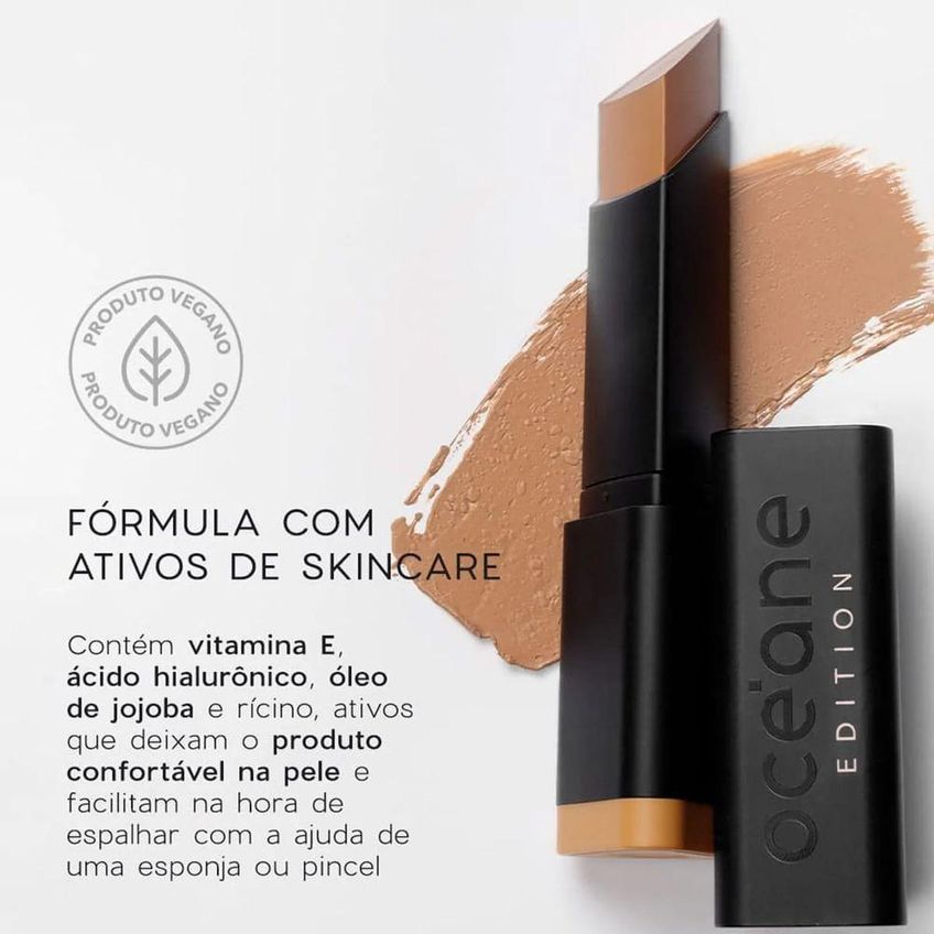 Base Edition Foundation Stick Honey Acabamento Semi-matte Mel Oceane 8g - imagem 4