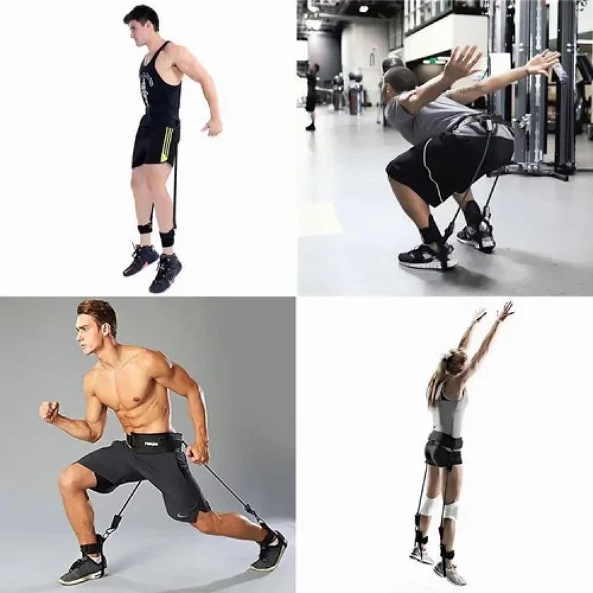Acessório De Treinamento Kit Elástico Treino Perna Corrida Salto Academia Em Casa Preto Yeet - imagem 2