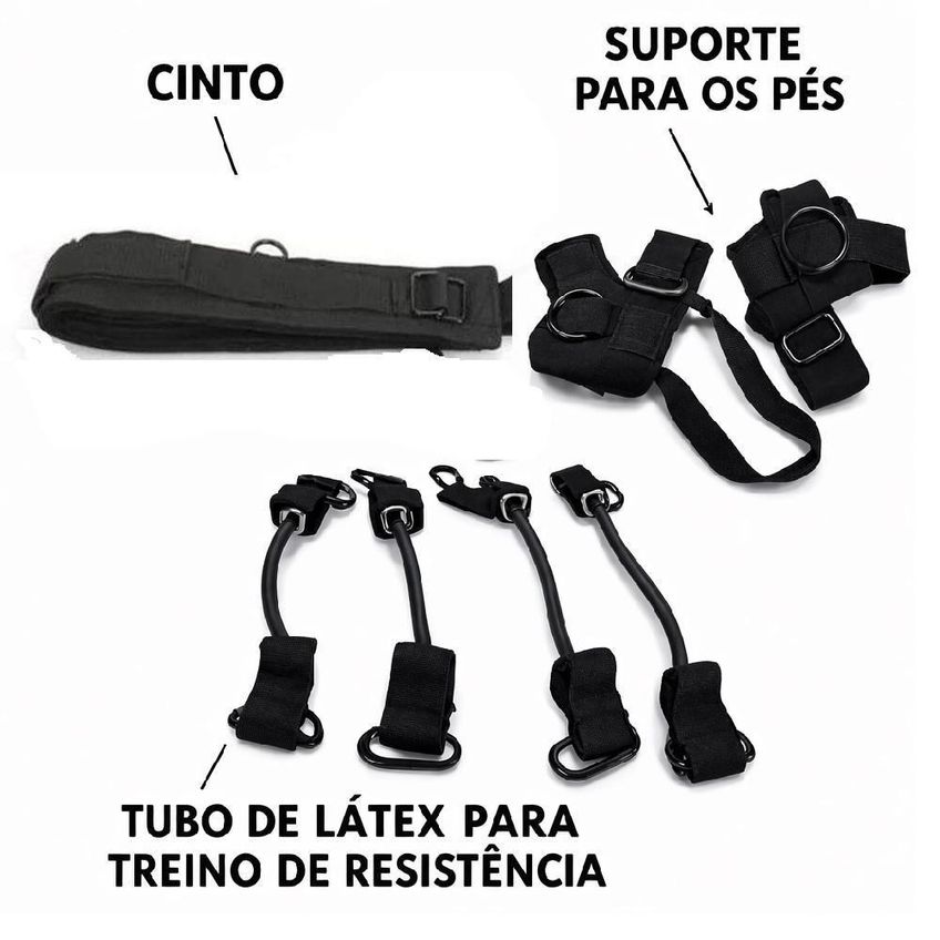 Acessório De Treinamento Kit Elástico Treino Perna Corrida Salto Academia Em Casa Preto Yeet - imagem 3