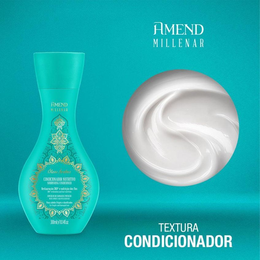 Condicionador Millenar Óleos Árabes Nutrição Força E Brilho 300ml Amend - imagem 3