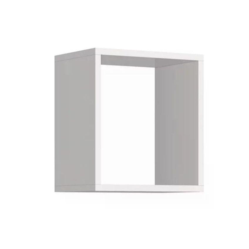 Kit 3 Nichos Juju Quadrado MDF Fixação Parafuso Quarto Infantil Branco Brilho - imagem 2