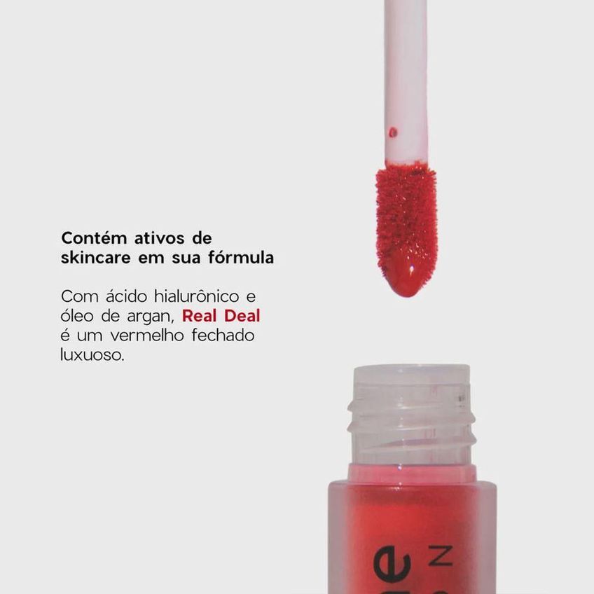 Batom Líquido Real Deal Vermelho Acabamento Matte Fórmula Vegana 1g Oceane - imagem 4