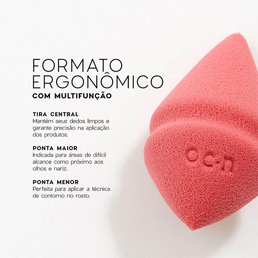 Esponja Para Maquiagem Special Diamond Blend Nude Com Tira Central Oceane - imagem 3