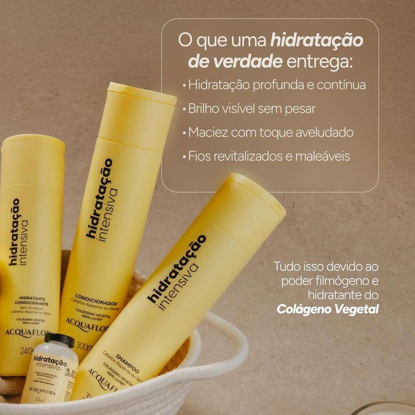 Condicionador Hidratação Intensiva 300ml Acquaflora Multicolorido - imagem 3