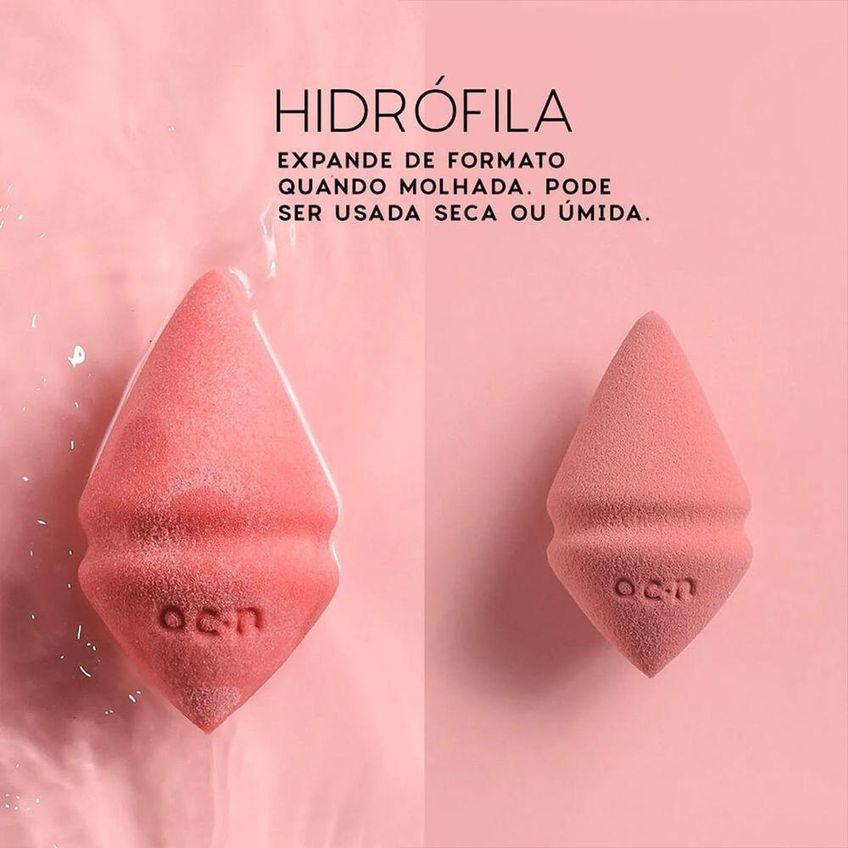 Esponja Para Maquiagem Special Diamond Blend Nude Com Tira Central Oceane - imagem 5
